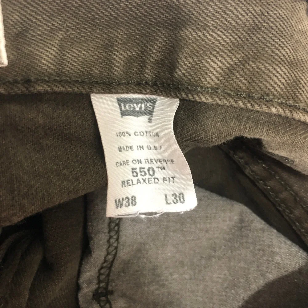 Levi's 550 Relaxed Fit Jeans Mens‎ W38 L30 Olive Green Denim Pants